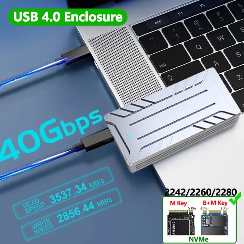 USB4 40Gbps M.2 NVMe SSD Enclo - Thunderbolt 4 External Ssd 4Tb recension och pris