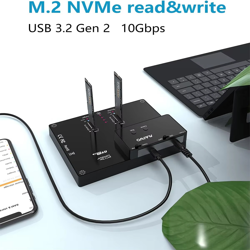 MAIWO 2 Bay M2 NVMe Docking St - 8Tb M2 Nvme Ssd recension och pris