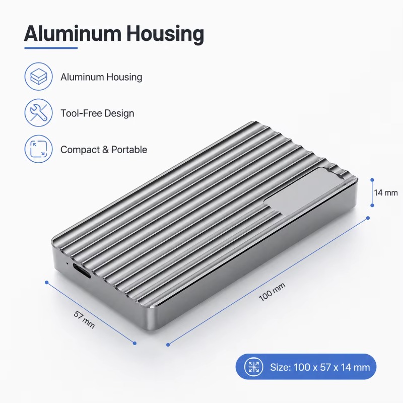 Aluminum M.2 NVMe SSD Enclosur - Usb4 40Gbps External Ssd 8Tb recension och pris