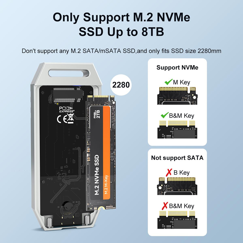 MAIWO 40Gbps NVMe M.2 SSD Encl - Usb4 40Gbps External Ssd 8Tb recension och pris